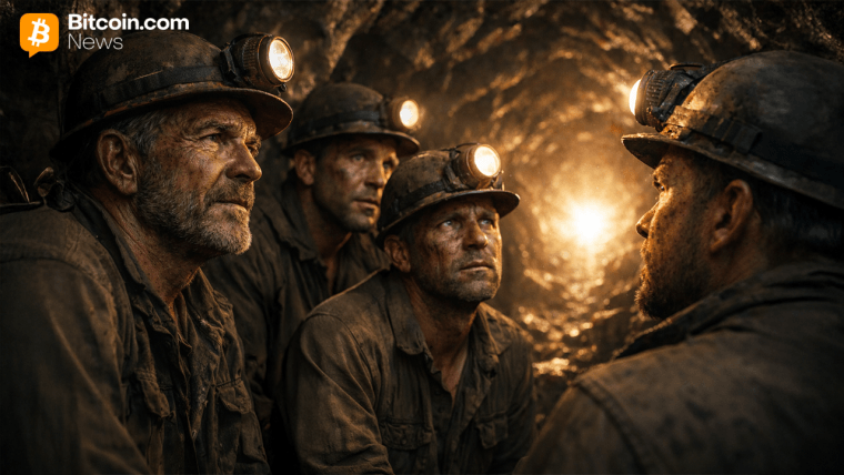 比特币挖矿难度已回落至2025年9月水平，全网算力从约1.1 ZH/s降至约977 EH/s，较2025年10月高点下降约15%。矿工日均区块奖励收入创历史新低，每EH/s仅为38,700美元，较11